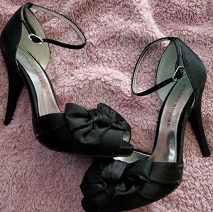 Satin Bow Heels